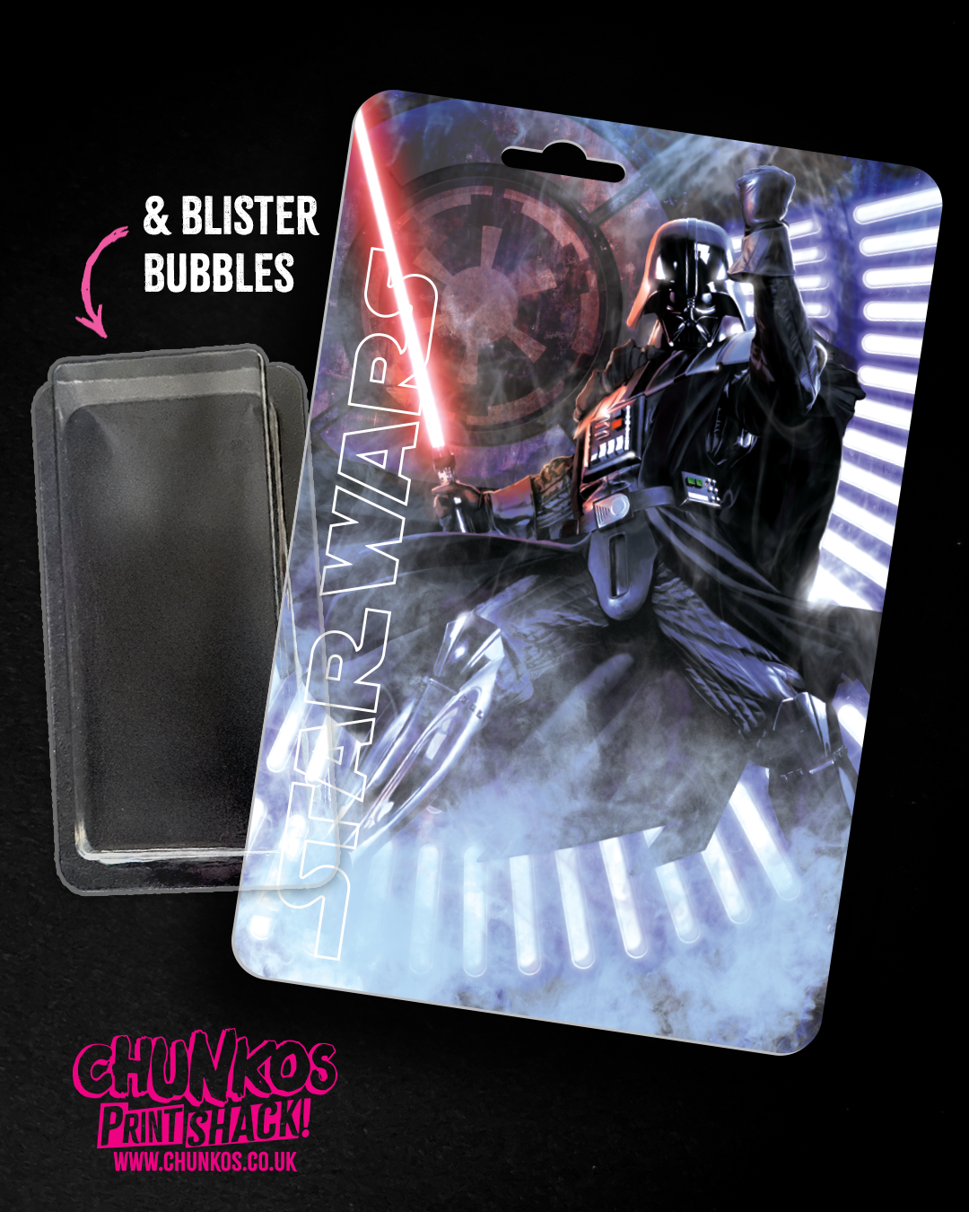 Darth Vader Card Back kit with Clear Blister Bubbles - Repack Star Wars figures