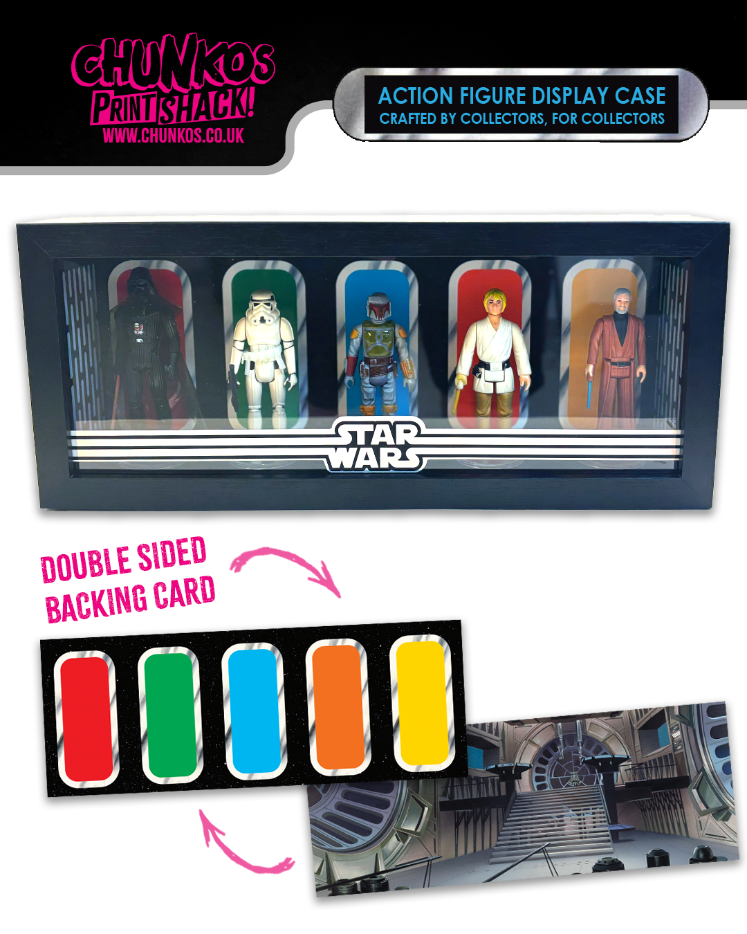 Star Wars Action Figure Display Case – Sleek Wall-Mountable or Shelf-Standing