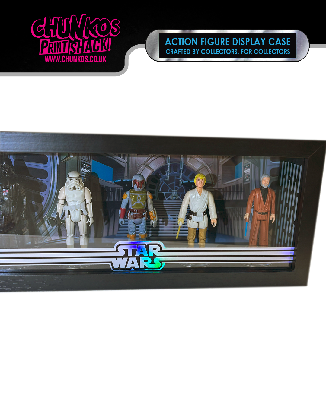 Star Wars Action Figure Display Case – Sleek Wall-Mountable or Shelf-Standing