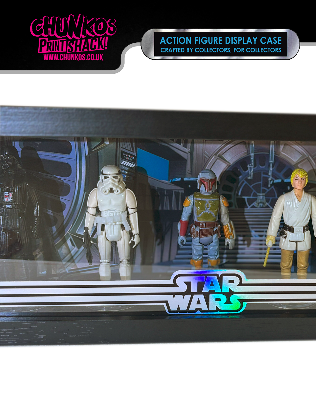 Star Wars Action Figure Display Case – Sleek Wall-Mountable or Shelf-Standing
