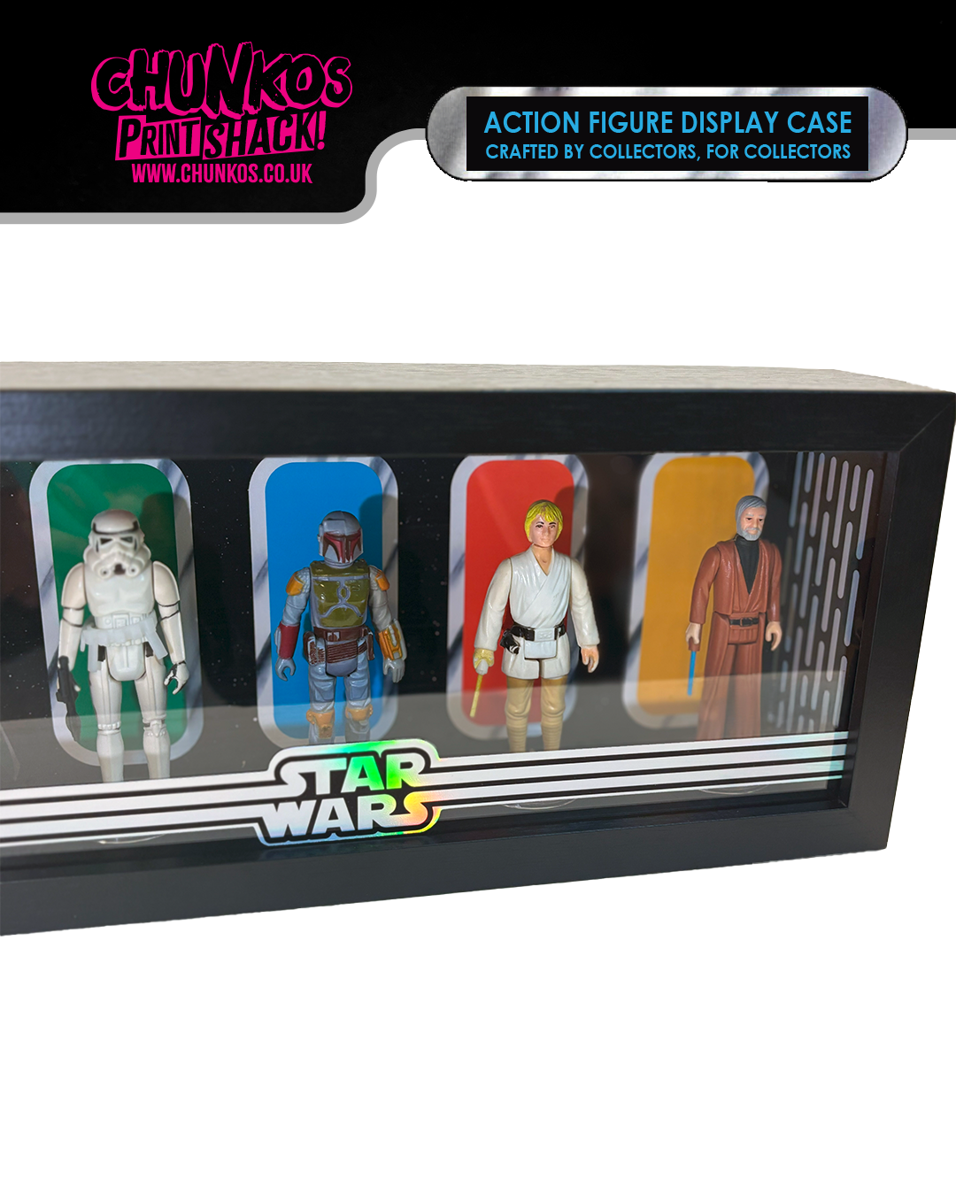 Star Wars Action Figure Display Case – Sleek Wall-Mountable or Shelf-Standing
