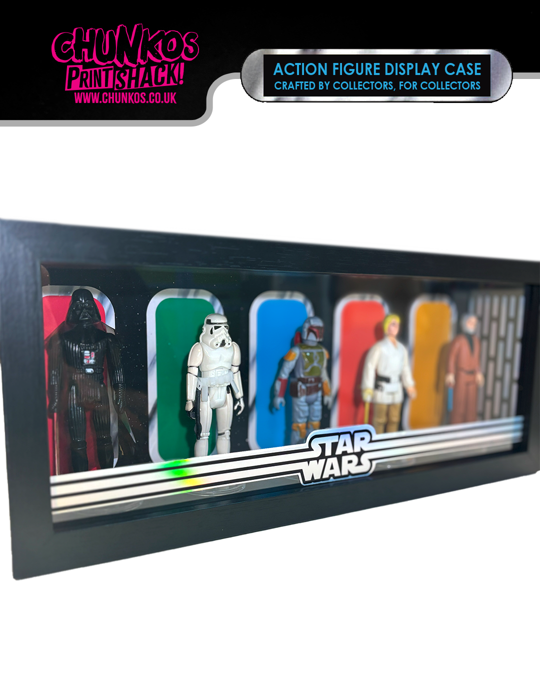 Star Wars Action Figure Display Case – Sleek Wall-Mountable or Shelf-Standing
