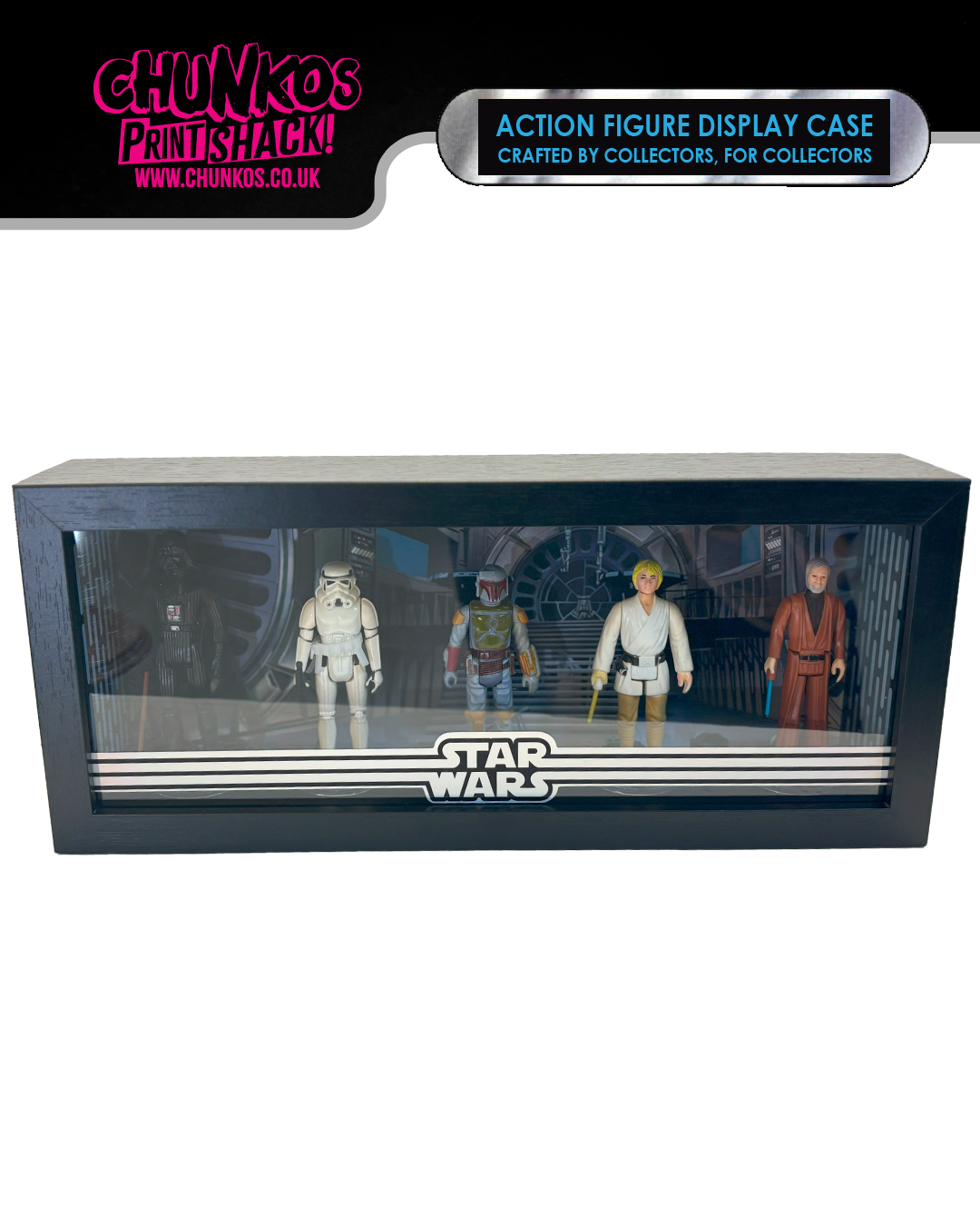 Star Wars Action Figure Display Case – Sleek Wall-Mountable or Shelf-Standing