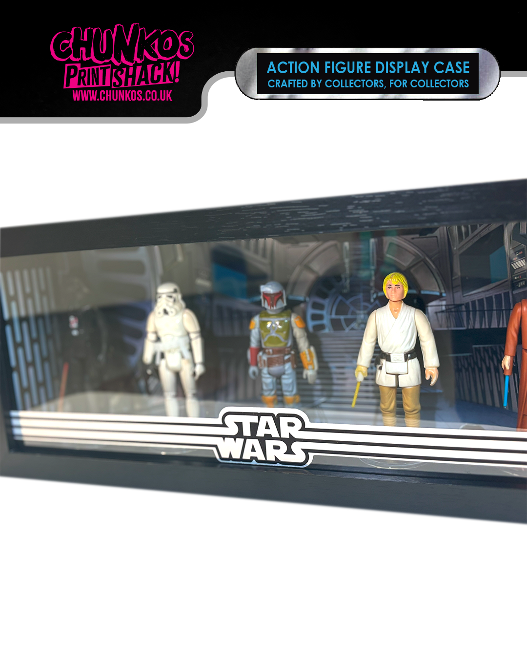 Star Wars Action Figure Display Case – Sleek Wall-Mountable or Shelf-Standing