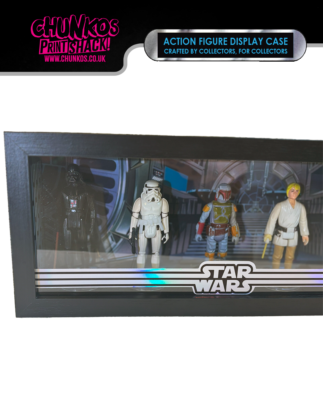 Star Wars Action Figure Display Case – Sleek Wall-Mountable or Shelf-Standing