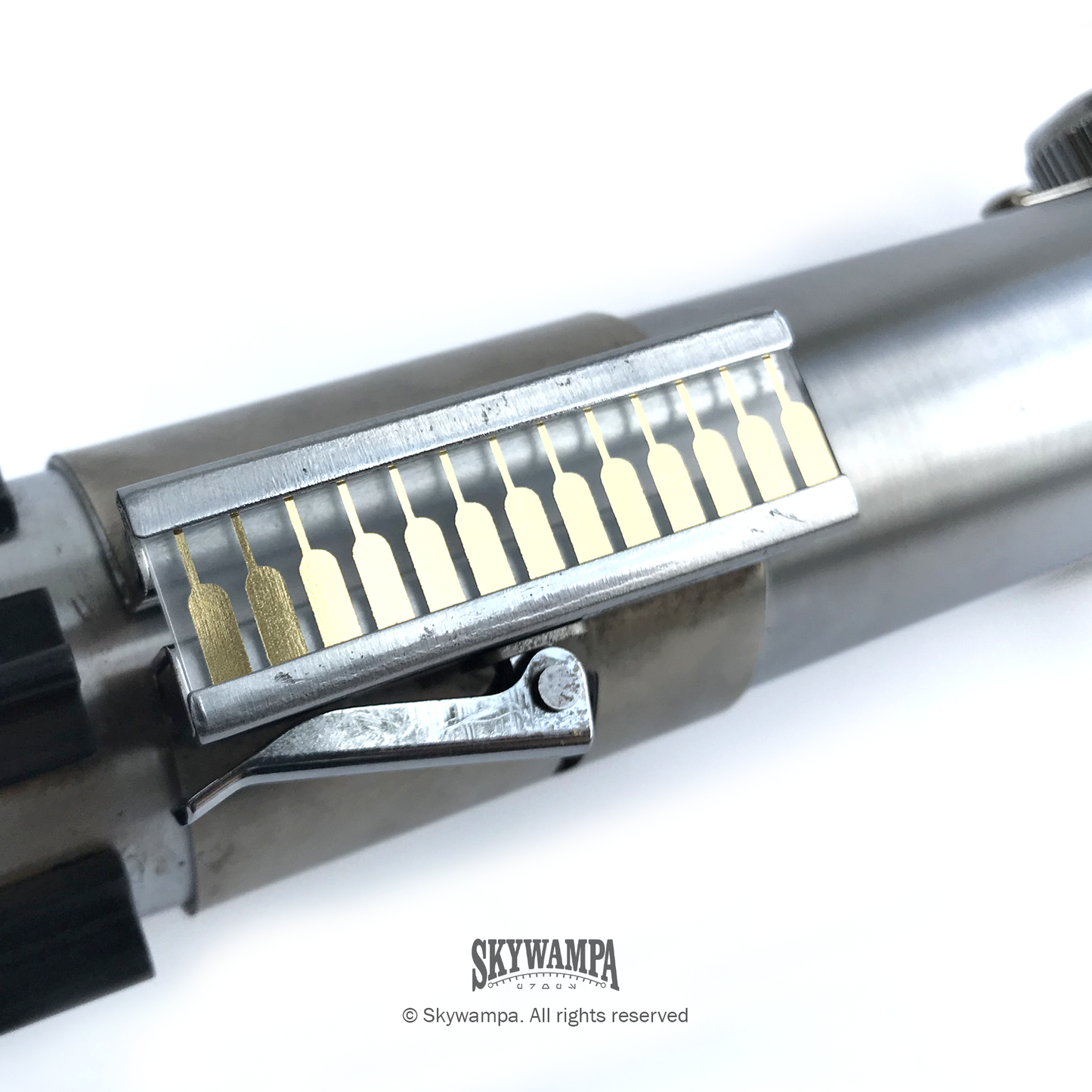 TFA & TLJ Translucent Activation Circuit Clamp Card - Mirror Reflective Gold - Fits Graflex Sabers