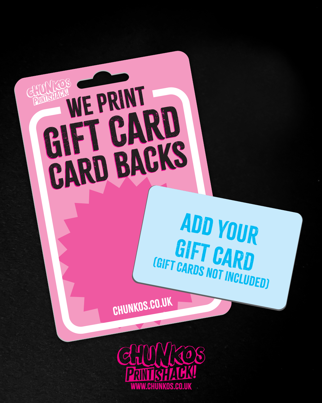 Custom Printed Gift Card Backing Cards Packaging