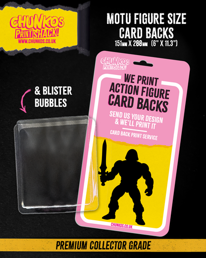 MOTU Action Figure Custom Card Backs – Premium Collector Grade Quality & Blister Bubble Packaging