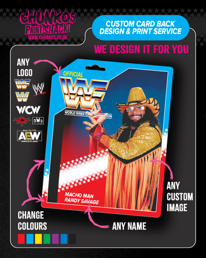 Design & Print Service - Custom Wrestling Vintage-Style Card Backs - WWF WWE WCW AEW