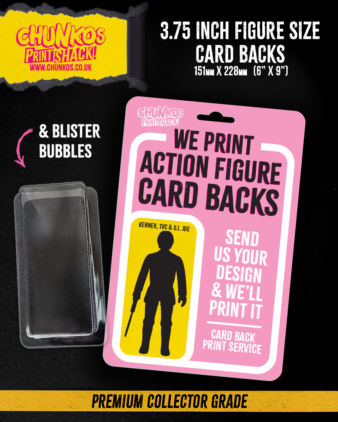3.75 Inch Action Figure Custom Card Backs – Premium Collector Grade Quality & Blister Bubble Packaging
