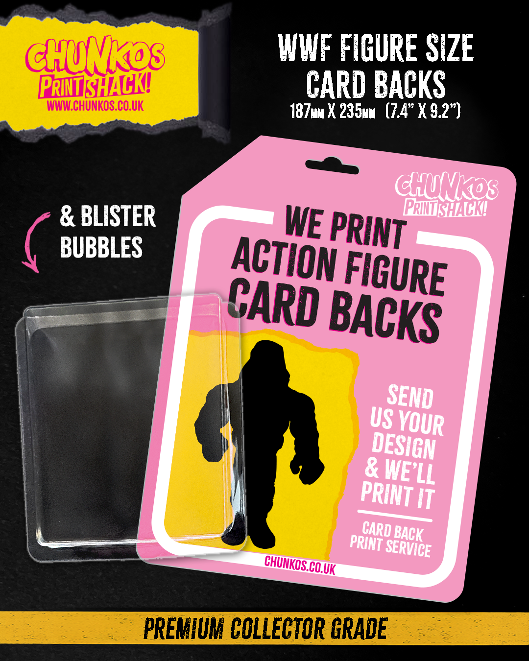 WWF Action Figure Custom Card Backs – Premium Collector Grade Quality & Blister Bubble Packaging