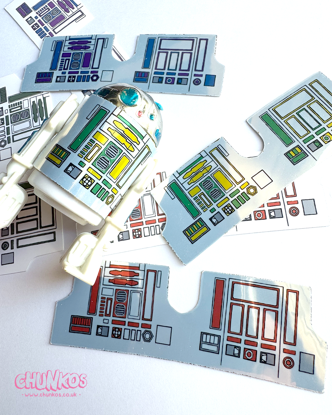 Custom Droid Stickers for Vintage Kenner Droid Figures – Pre-Cut in Multiple Colors