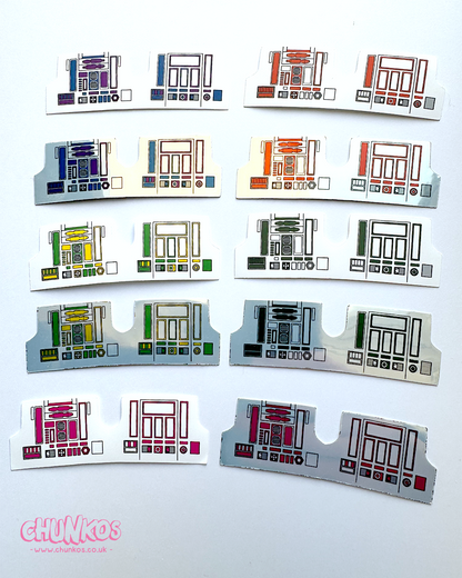 Custom Droid Stickers for Vintage Kenner Droid Figures – Pre-Cut in Multiple Colors