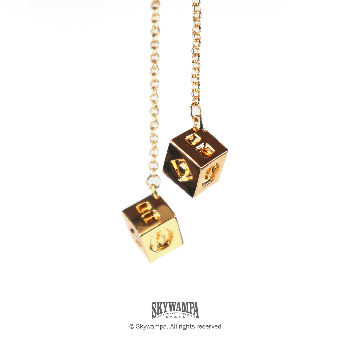 Lucky Gold Hanging Dice - Real Metal Prop Replica