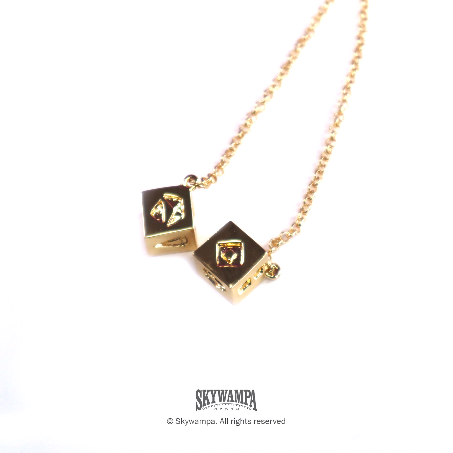 Lucky Gold Hanging Dice - Real Metal Prop Replica