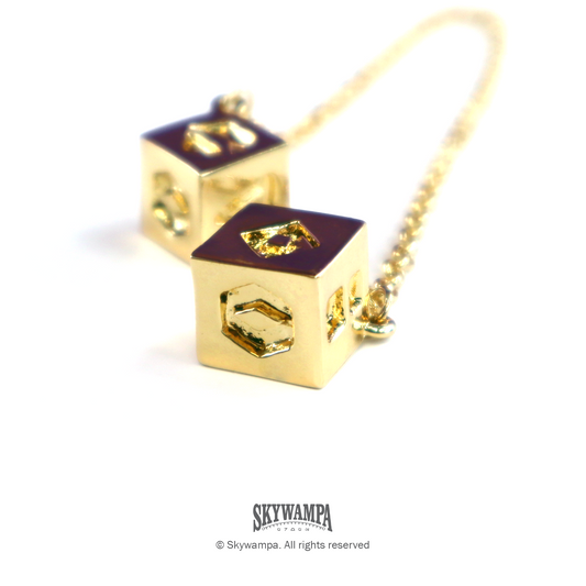 Lucky Gold Hanging Dice - Real Metal Prop Replica