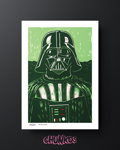 Darth Vader Art Print – Star Wars Wall Art, Vintage Lino Cut Screen print Style Poster